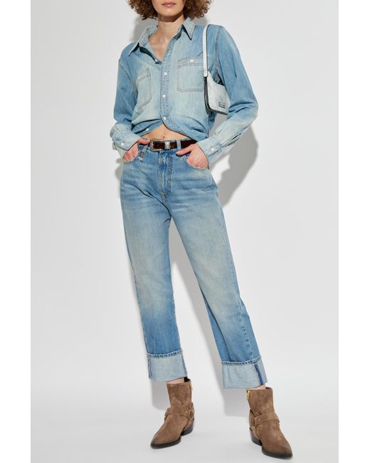 R13 Blue Jeans With Logo