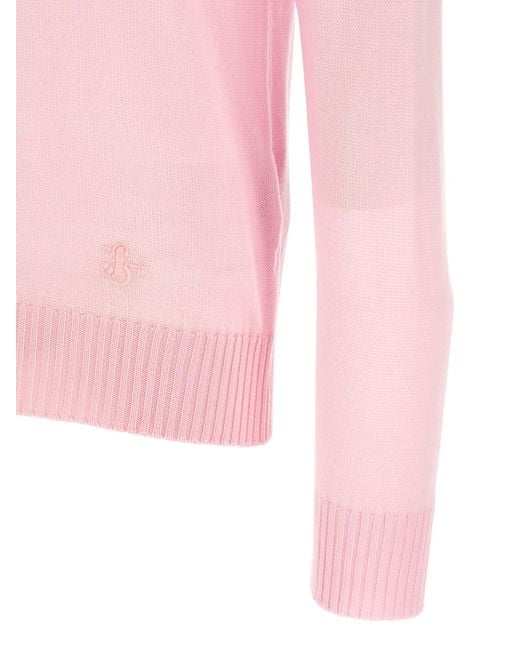 Jil Sander Pink Logo Embroidery Sweater for men