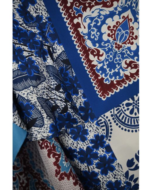 Weekend by Maxmara Blue Nuevo Printed Silk Skirt