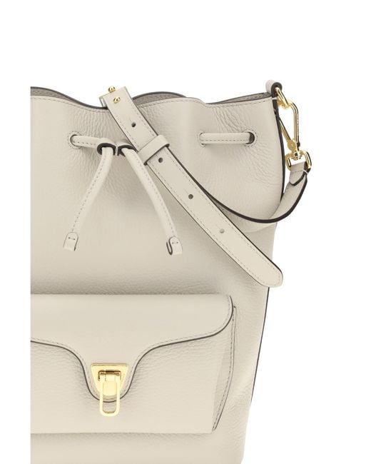 Coccinelle White Beat Generation Bucket Bag Calf Leather Bos Taurus