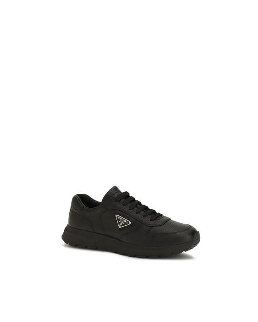 Prada Black Polyester Athletic Sneakers for men