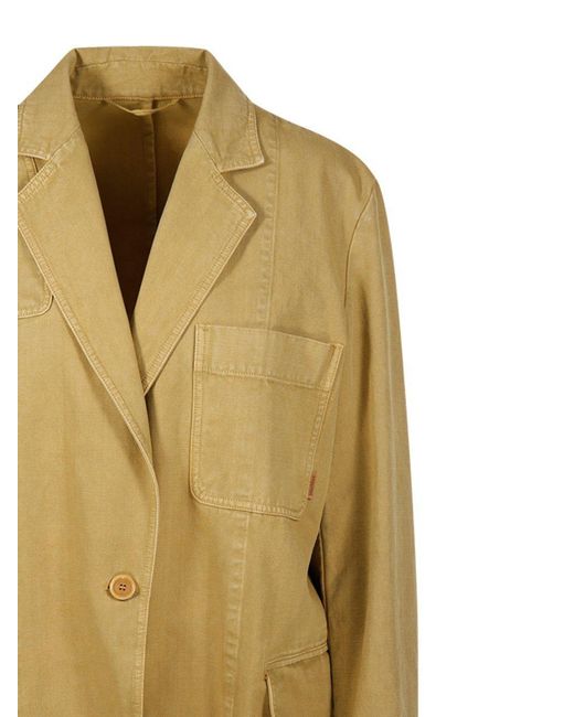 Max Mara Yellow Single-breasted Long-sleeved Jacket
