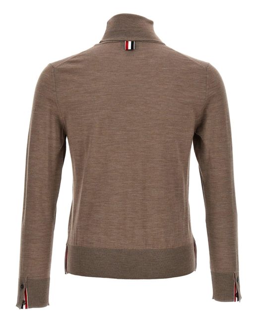 Thom Browne Brown Rwb Sweater, Cardigans for men