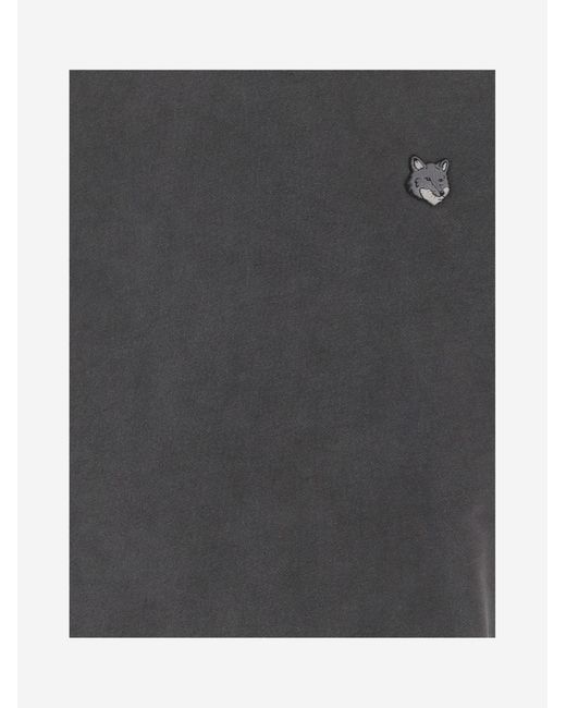 Maison Kitsuné Black Sweatshirt With Embroidered Fox Logo, Cotton Sweatshirts for men