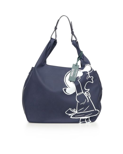 Coccinelle Women's Blue Coated Fabric Tote Bag