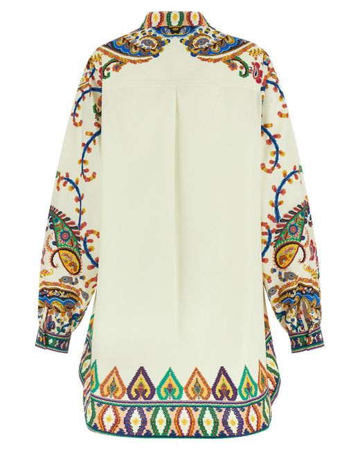 Etro White Printed Poplin Dress