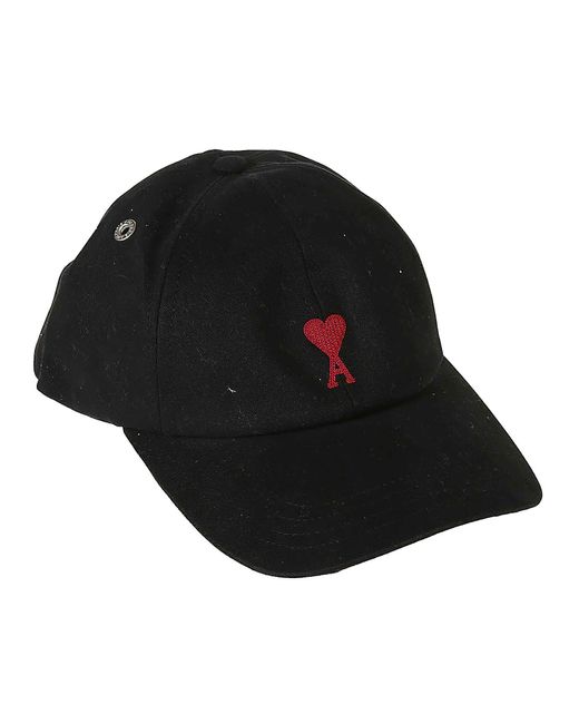AMI Black Heart Embroidered Baseball Cap for men