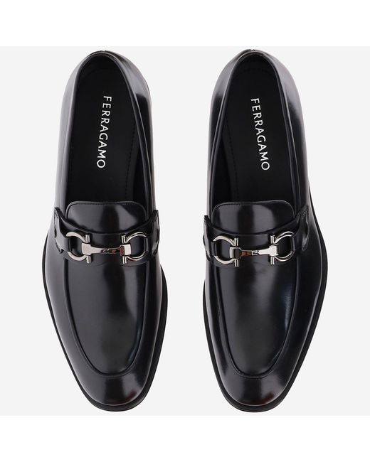 Ferragamo Black Leather Loafers Calf for men