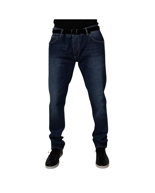 Dolce & Gabbana Blue Washed Cotton Stretch Skinnydenim Jeans for men
