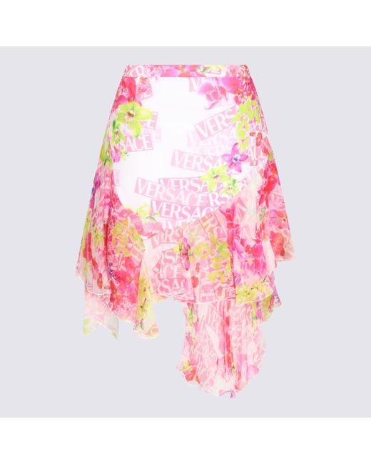Versace Pink And Silk Mini Skirt