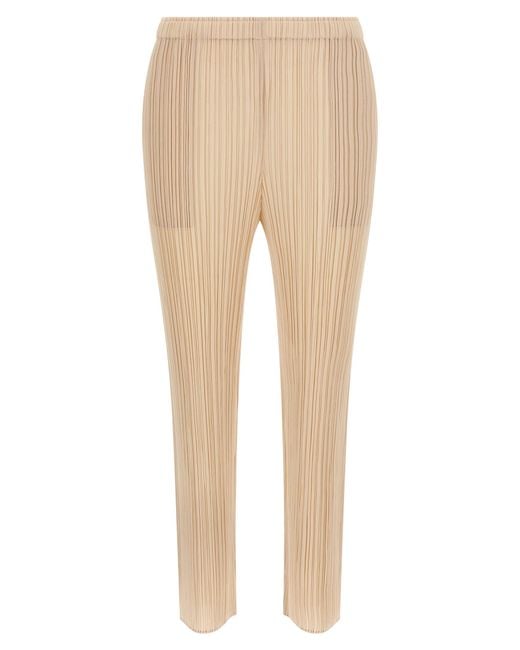 Pleats Please Issey Miyake Natural 'Monthly Colors: July' Pants