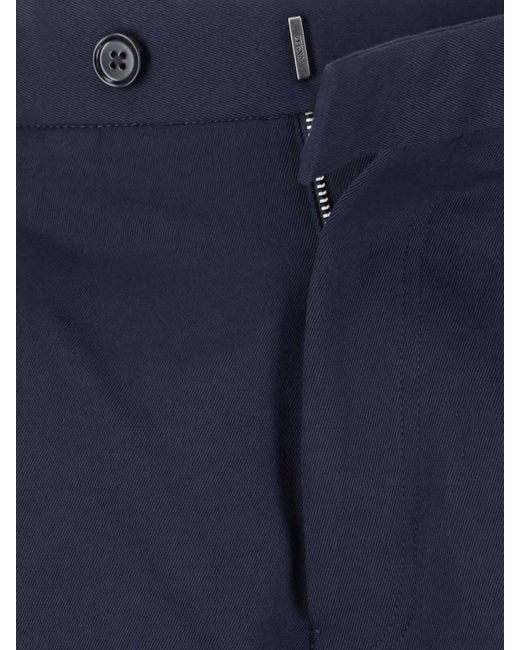 Zegna Blue Tailored Trousers for men