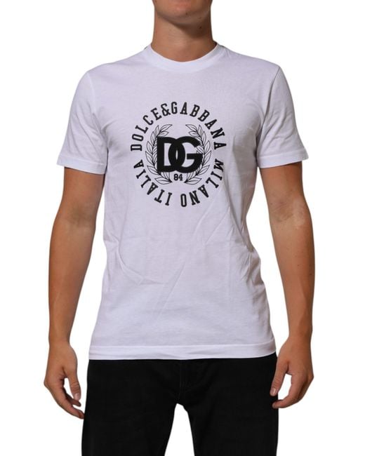 Dolce & Gabbana White Logo Graphic Tee for men