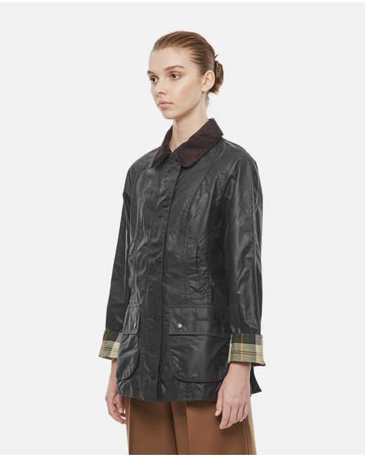 Barbour Gray Beadnell Waxed Cotton Jacket
