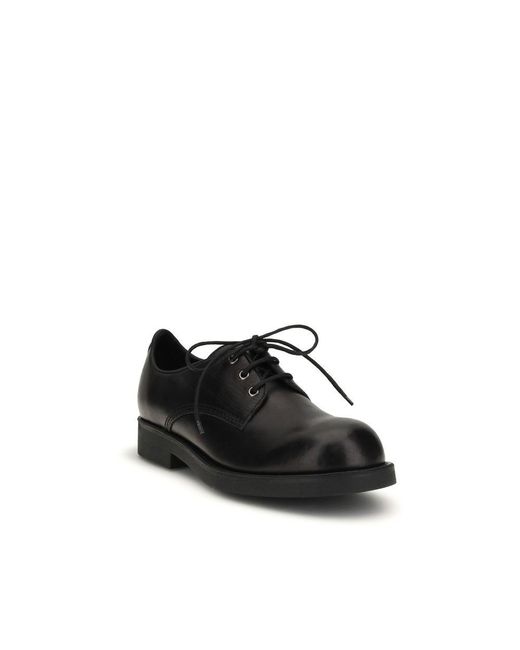MM6 by Maison Margiela Black Calf Leather Bos Taurus Oxfords And Derbies Shoe for men