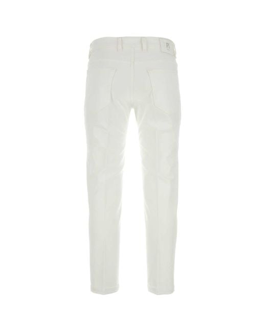 PT01 White Stretch Denim Indie Jeans for men