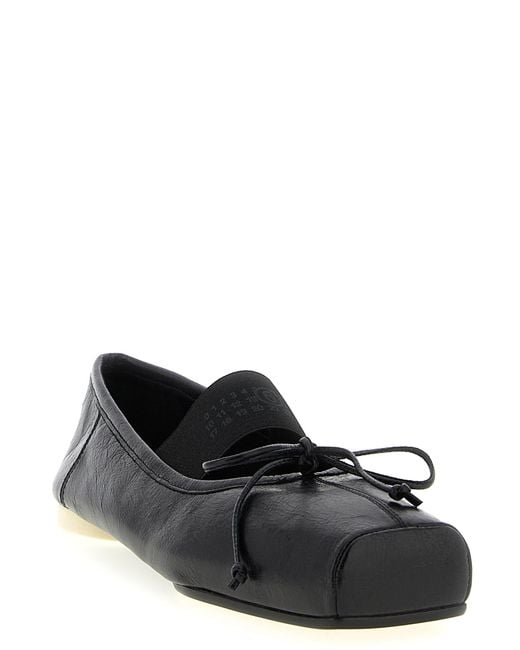 MM6 by Maison Margiela Black Ballet Flats Calfskin Leather (Bos Taurus) Flat Shoes