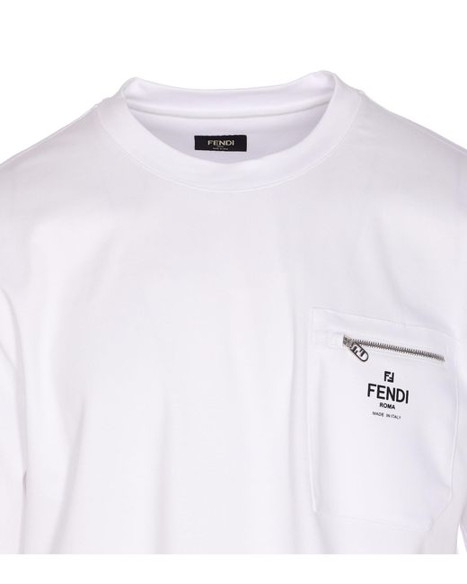 Fendi White Roma T-Shirt for men
