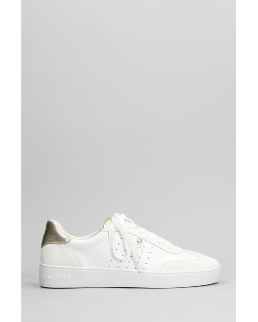 Michael Kors Scotty Sneakers In White Suede And Leather