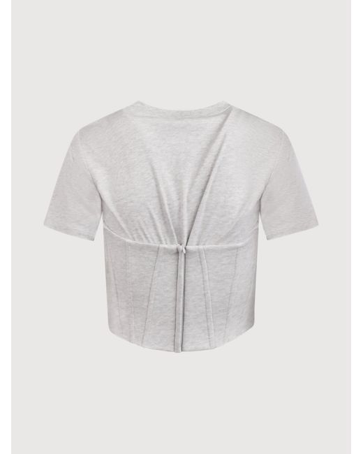 GIUSEPPE DI MORABITO White T-Shirt With Bustier Detail