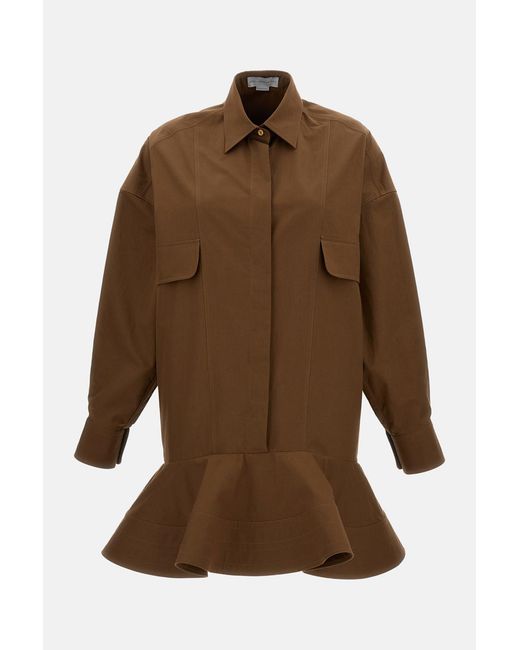 Stella McCartney Brown Cotton Shirt Dress