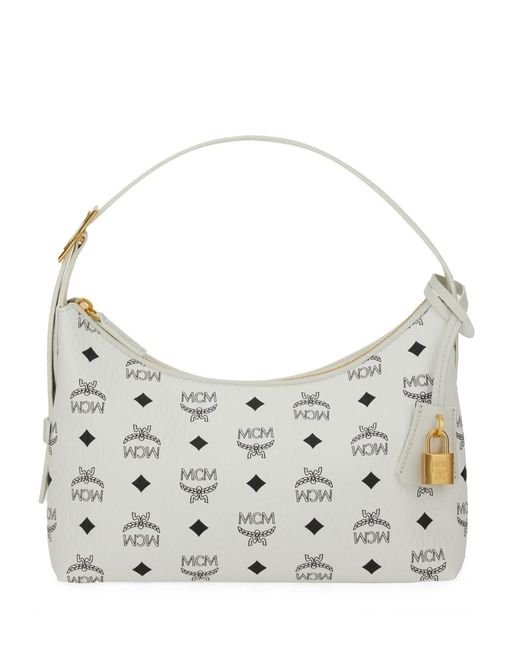 MCM Gray "aren Visetos" Bag