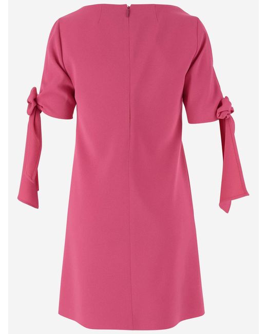 Pinko Pink Stretch Jersey Dress With Bows