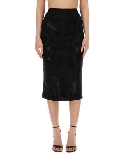 Versace Jeans Couture Black Crystal Skirt Polyester