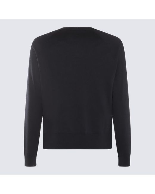 Piacenza Cashmere Black Cotton-Silk Blend Jumper for men