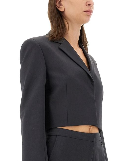 DIESEL Black Cropped Jacket Polyester