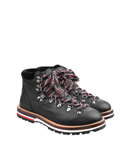 Moncler Black Blanche Logo Hiker Boots