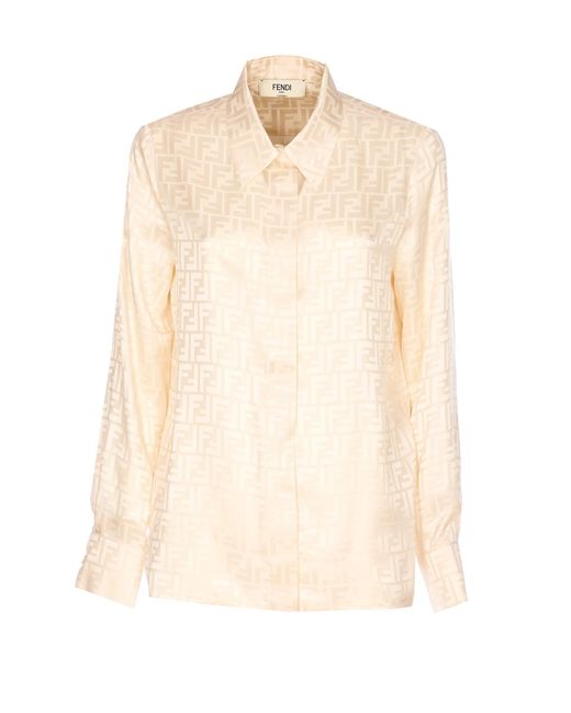 Fendi Natural Ff Logo Shirt