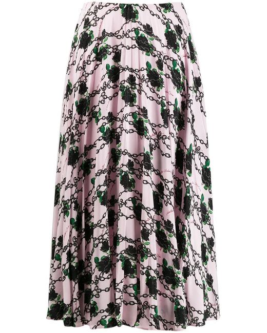Valentino White X Undercover Silk Pleated Skirt