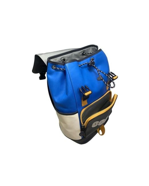 COACH Blue Backpack-Bright-Chalk- Coated Canvas Bags Backpacks