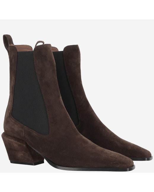 Paris Texas Brown Ankle Boots Bettina 50 Calf Suede (Bos Taurus) Leather