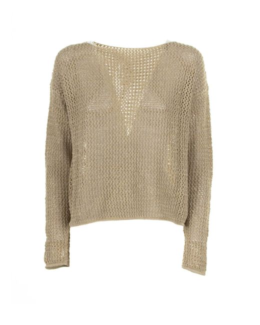 Base London Natural Perforated Sweater