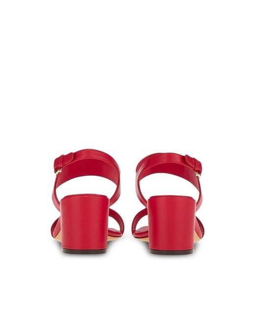 Ferragamo Pink Gancini-Plaque Block-Heel Sandals