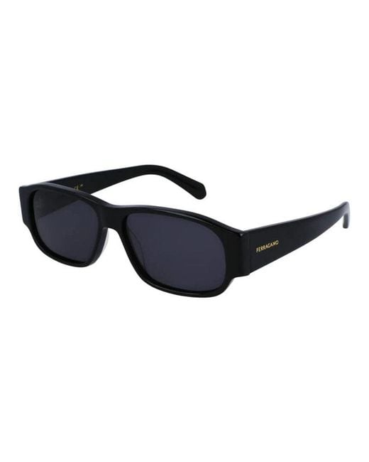 Ferragamo Blue Salvatore Sunglasses Rectangle Full Rim, Frame And Dark Lens Sf1109S001 for men