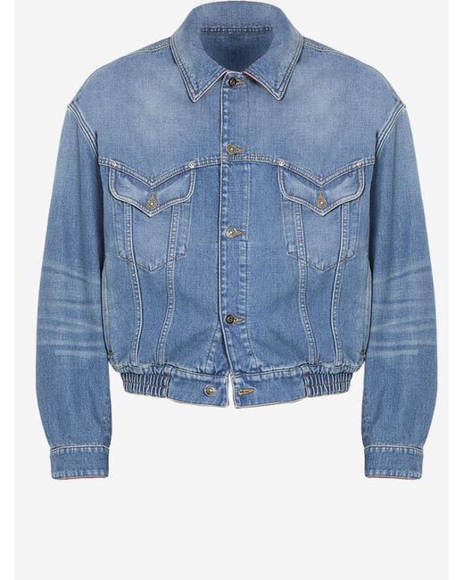Versace Blue Jacket Cotton Denim for men