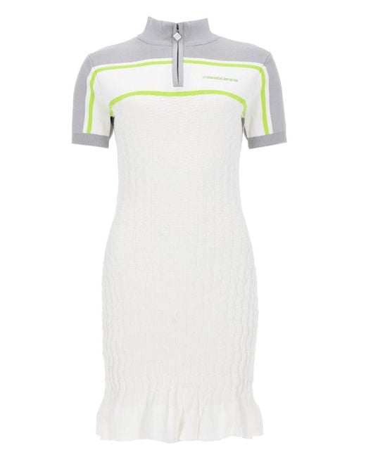 Casablanca White Polo Shirt Dress Tennis Viscose Polyamide