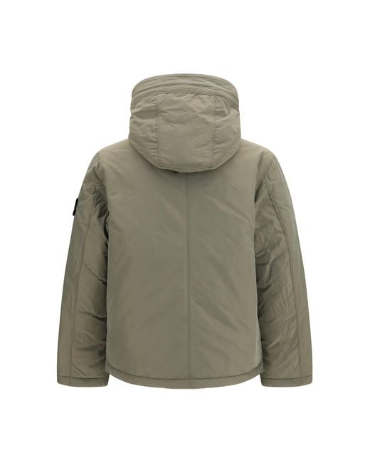 Stone Island Green Padded Micro Twill Jacket for men