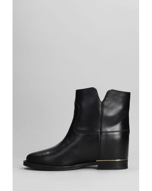 Via Roma 15 Black Ankle Boots Inside Wedge