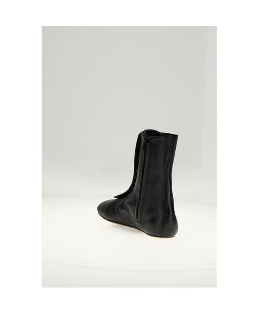Céline White Lace-Up Boot 05 Upper: Lambskin (Ovis Aries)