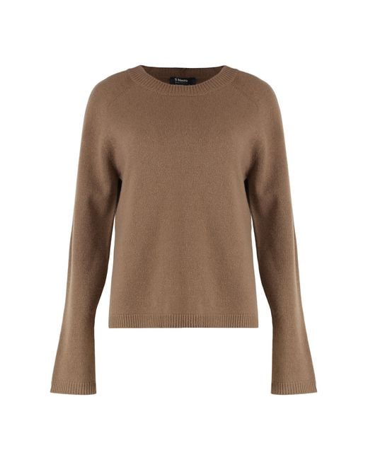Max Mara Brown Max Mara Crew Neck Wool Cashmere Sweater