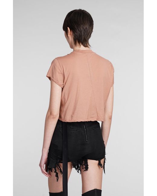 Rick Owens Black Level T T-shirt In Rose-pink Cotton