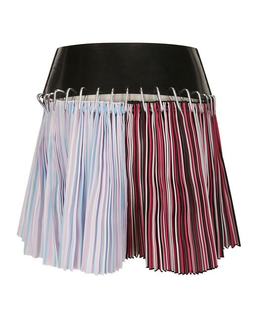 Chopova Lowena Red Taffeta Mini Carabiner Skirt