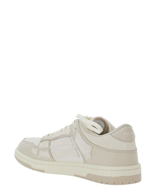 Amiri White 'Skel Top Low' Sneakers With Logo Patch On Thetongue And Contrasting Details On The Side