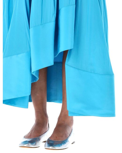 Lanvin Blue Draped Midi Skirt