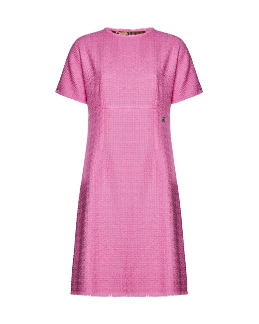 Dolce & Gabbana Pink Wool Tweed Mini Dress