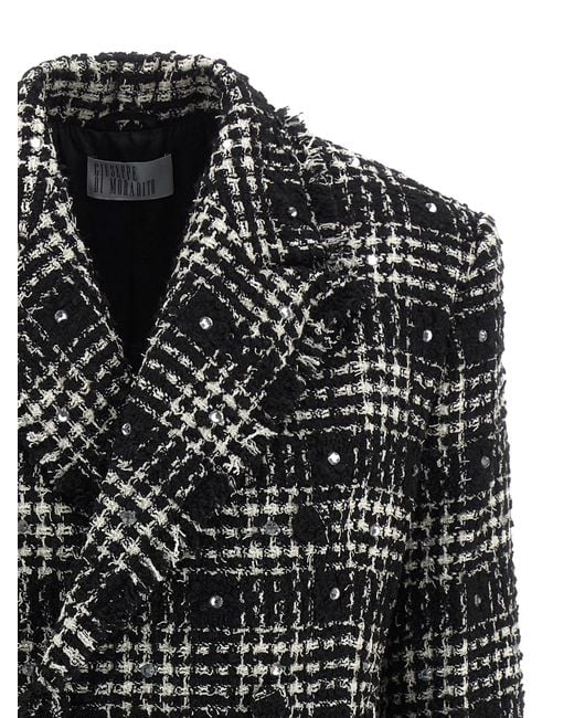 GIUSEPPE DI MORABITO Black Tweed And Rhinestone Blazer